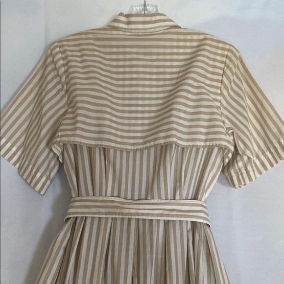 Stitches Cream Midi Dress with Notched Collar - Picture 6 of 8